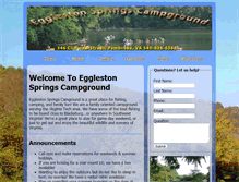 Tablet Screenshot of egglestonspringscampground.com